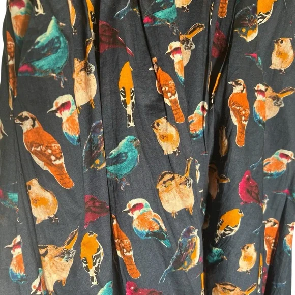 Maeve Navy Native Birds Print Strapless Midi Dress - Picture 5 of 9